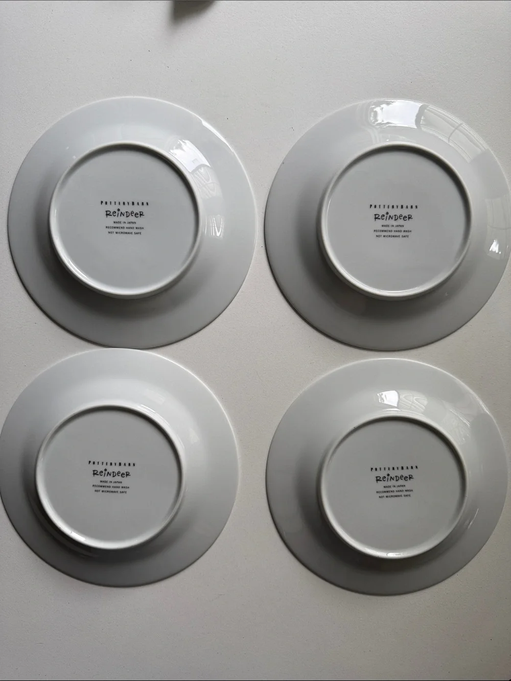 Rare Retired Complete Set Nine (9) Santa's Reindeer Dessert Plates Pottery Barn